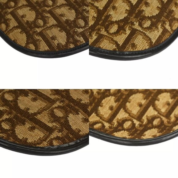 CHRISTIAN DIOR Trotter Pattern 2way Clutch Hand Bag Canvas Leather Brown 33EF008 - Picture 7 of 16